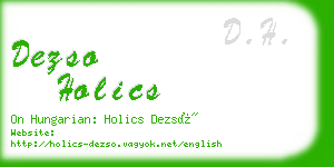 dezso holics business card